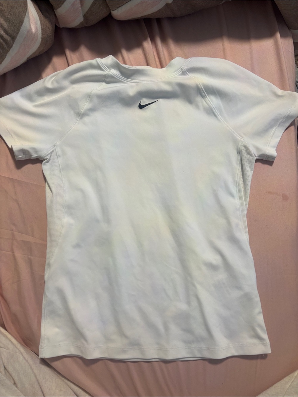 Nike White Short-Sleeve Athletic Tee with Swoosh